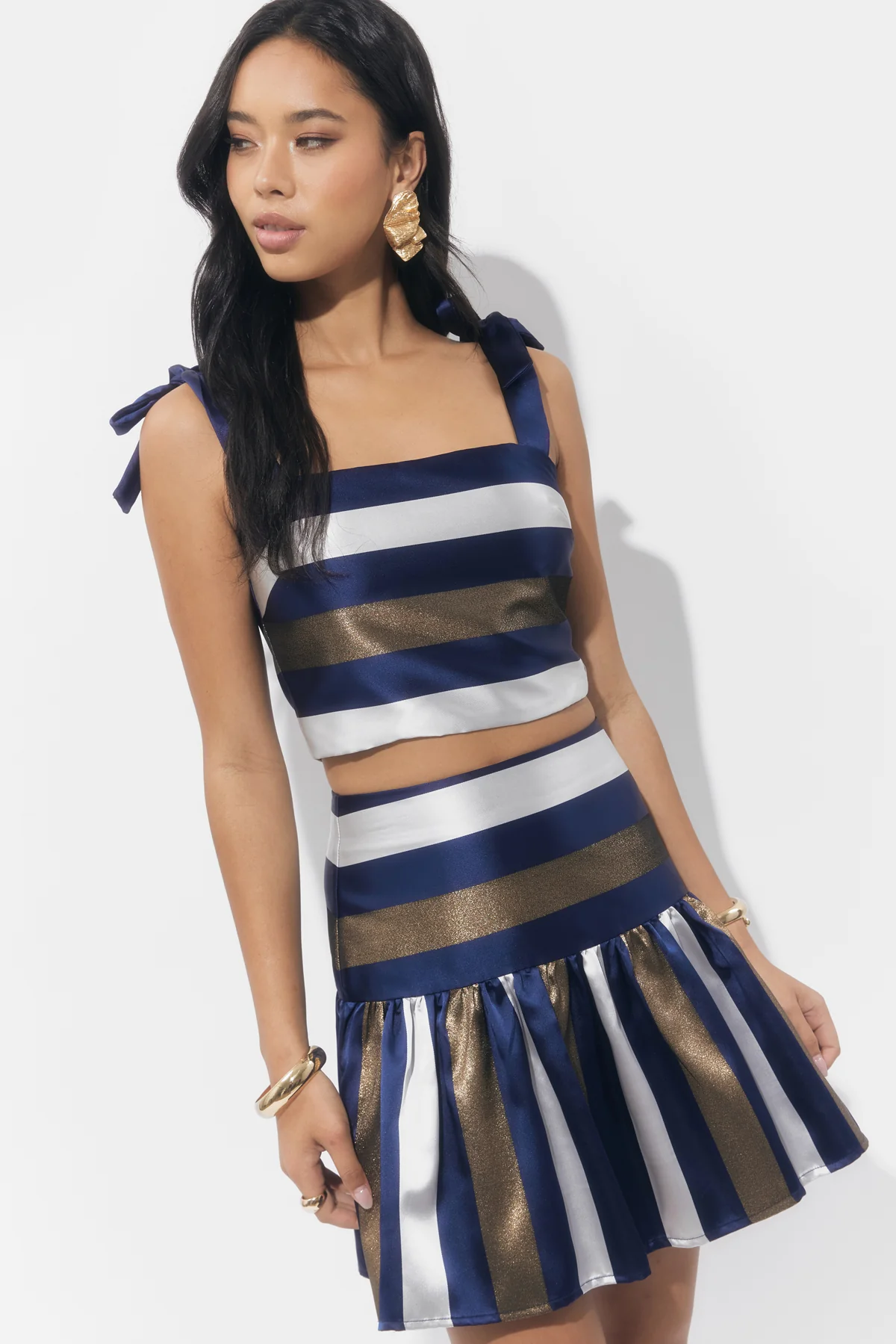 Adeline Bow Strap Stripe Top - Image 2