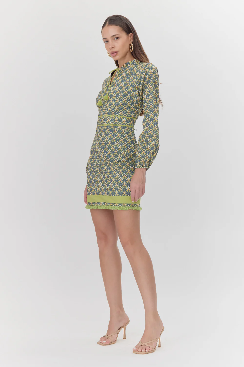 Alara Mandarin Collar Mini Dress - Image 4