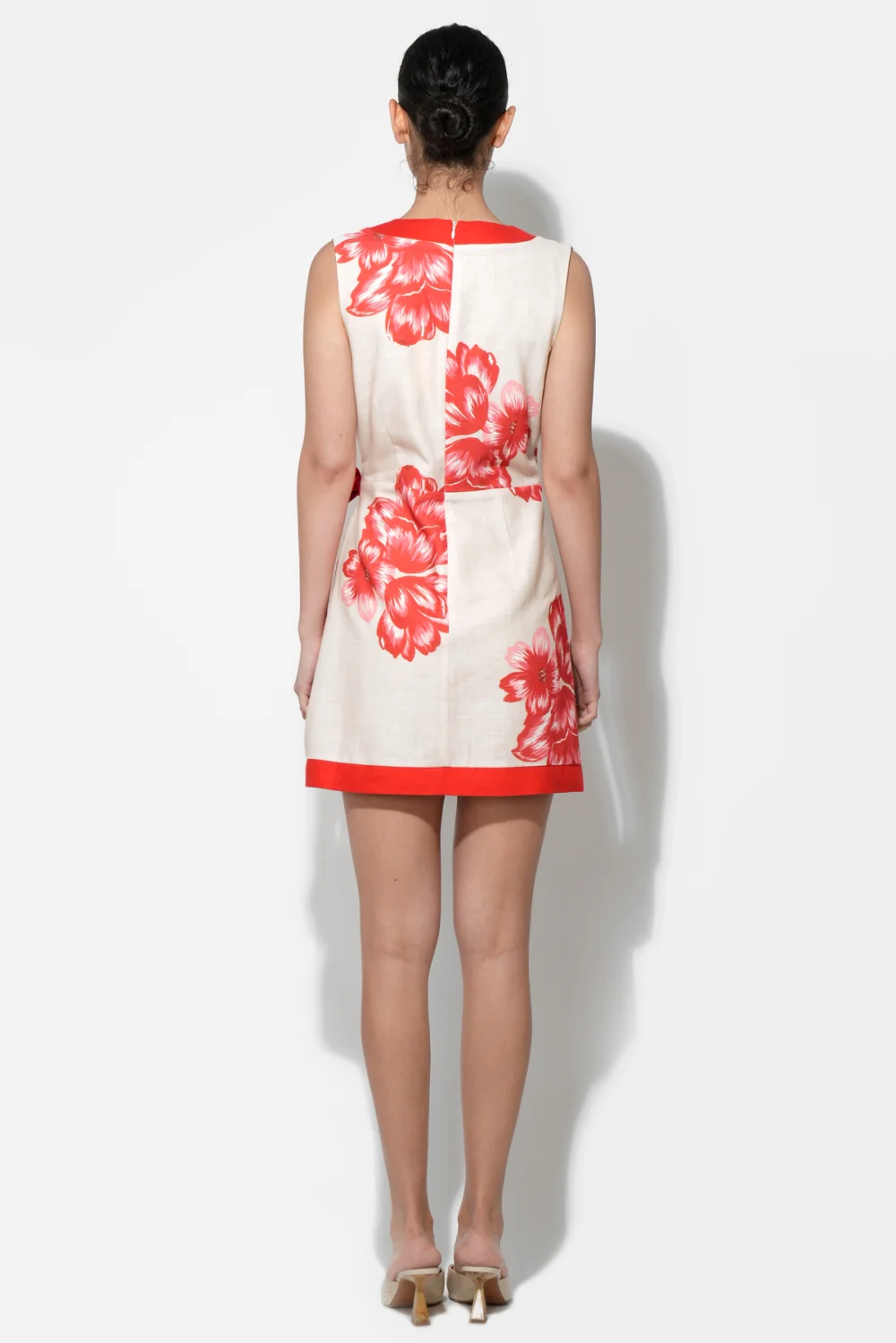 Amara Printed Faux Wrap Mini Dress with Side Tie - Image 2