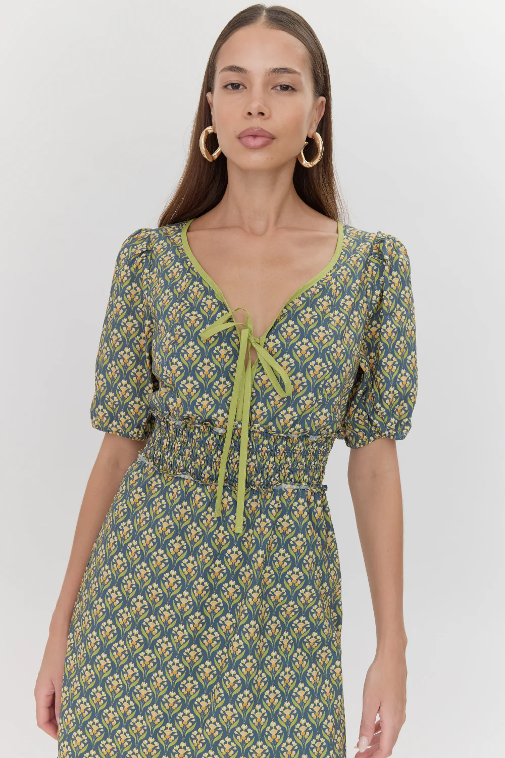 Ara Front Tie Printed Midi Dress - Image 5