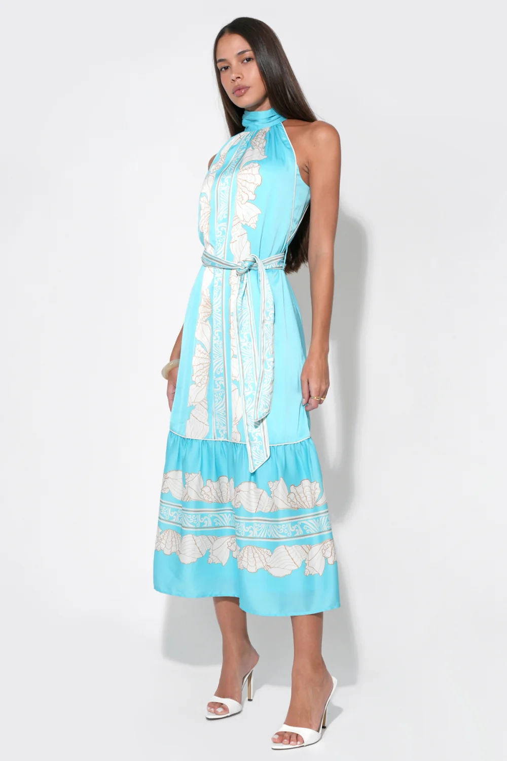 Ariella Halter Printed Seashell Maxi Dress - Image 2