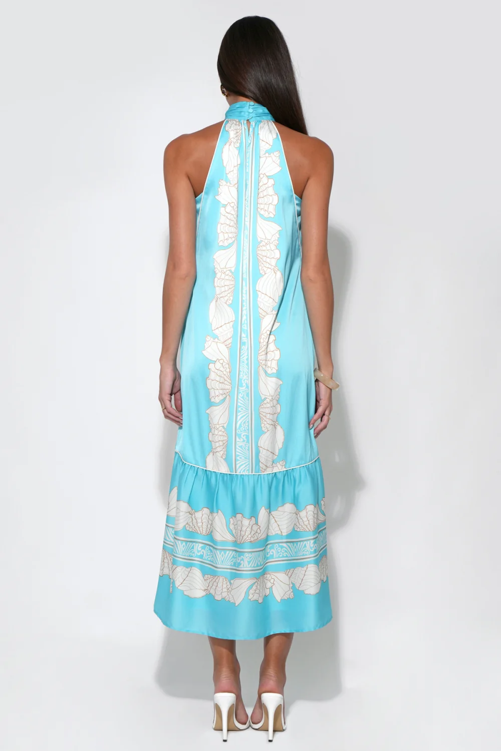Ariella Halter Printed Seashell Maxi Dress - Image 3