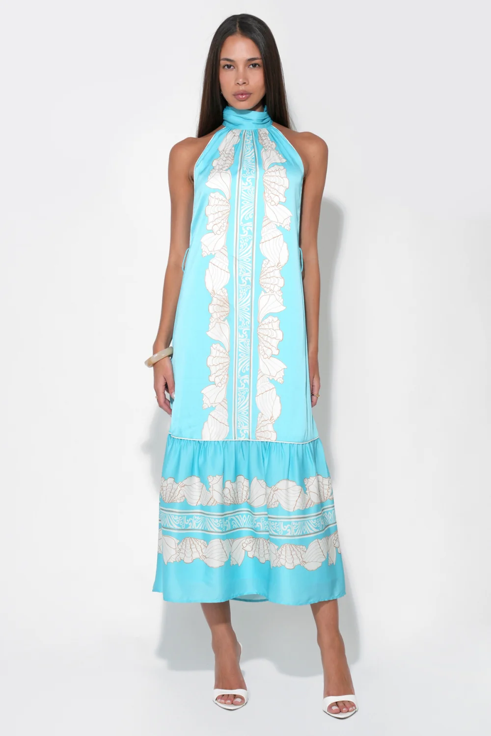 Ariella Halter Printed Seashell Maxi Dress - Image 4
