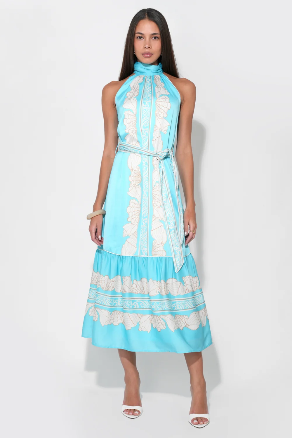 Ariella Halter Printed Seashell Maxi Dress - Image 7