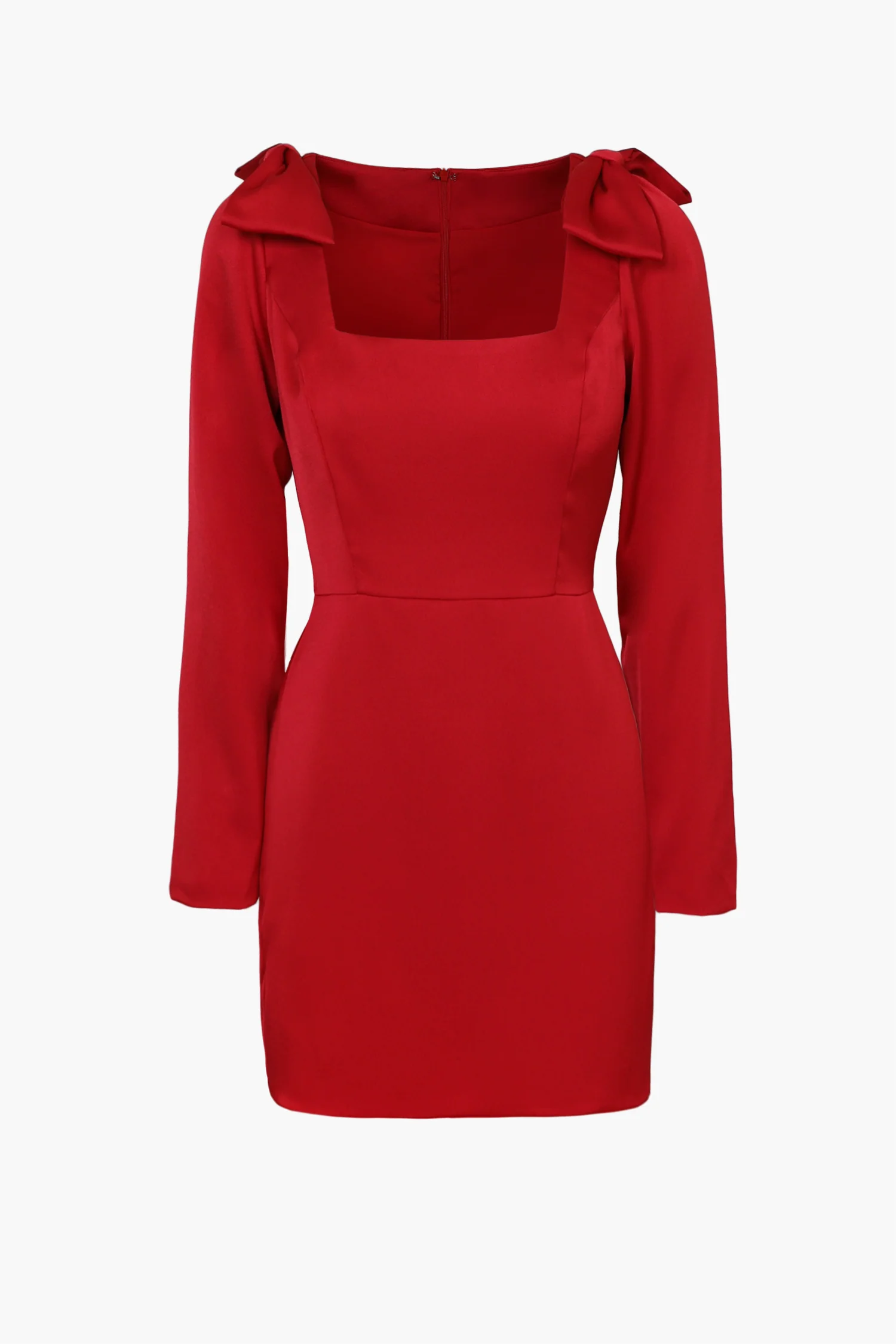 Ashley Bow Satin Mini Dress - Image 5