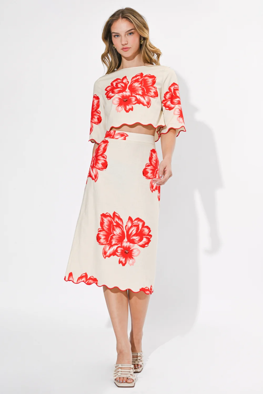 Ashley Scallop Printed Skirt - Image 3
