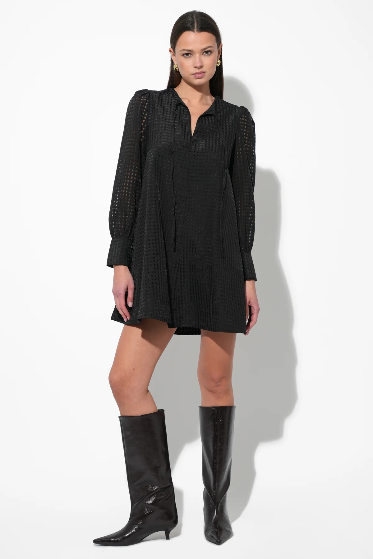 Ashley Seersucker Mini Dress - Image 3