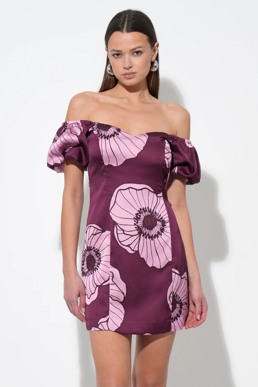 Aster Puff Sleeve Off Shoulder Mini Dress
