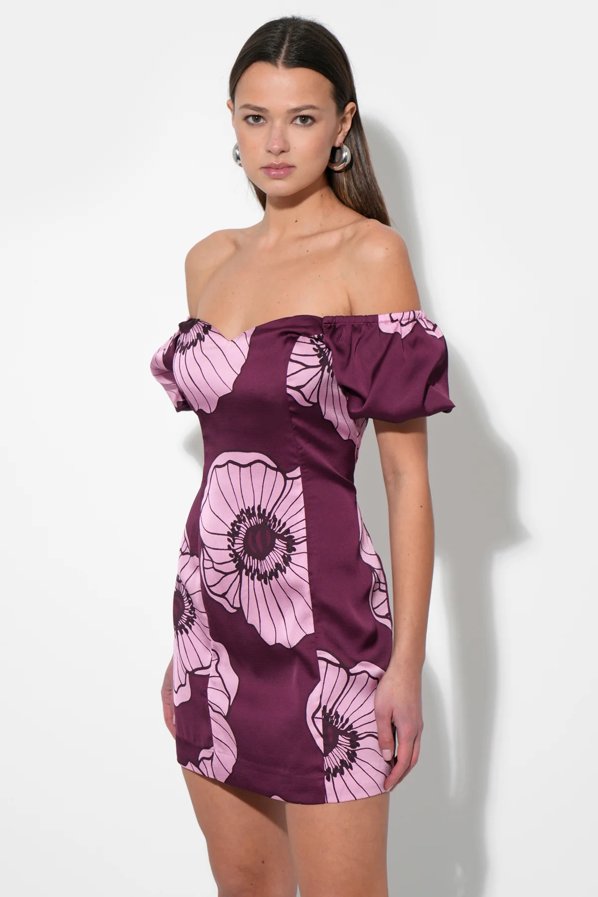 Aster Puff Sleeve Off Shoulder Mini Dress - Image 2