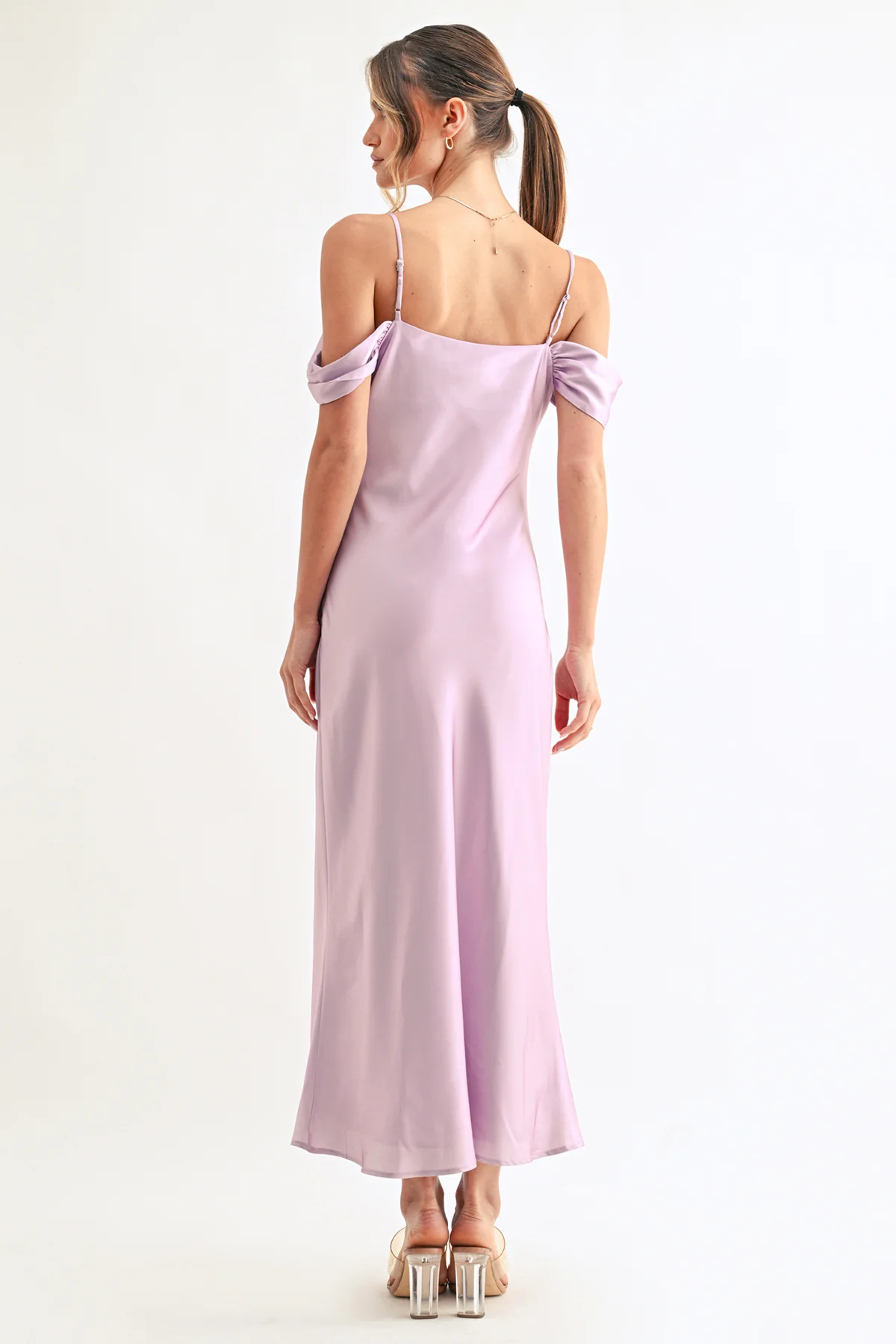 Audrey Off The Shoulder Cowl Neck Flower Dress - Image 3