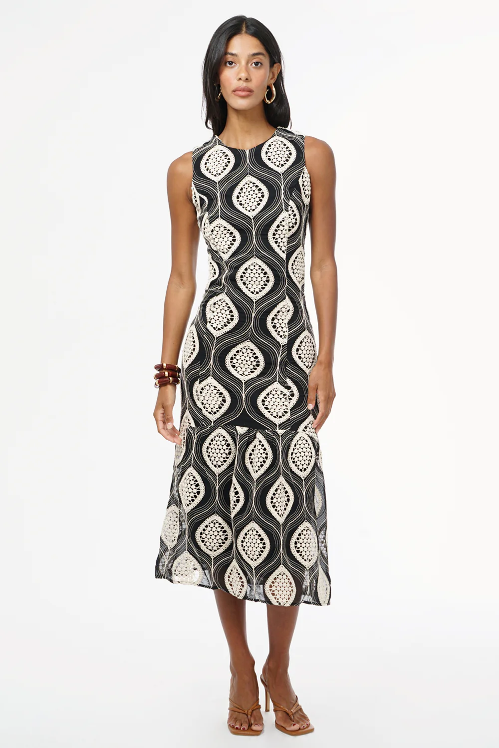 Austrid Embroidered Cotton Midi Dress - Image 2