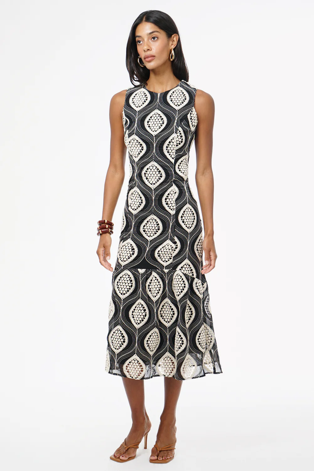 Austrid Embroidered Cotton Midi Dress - Image 3