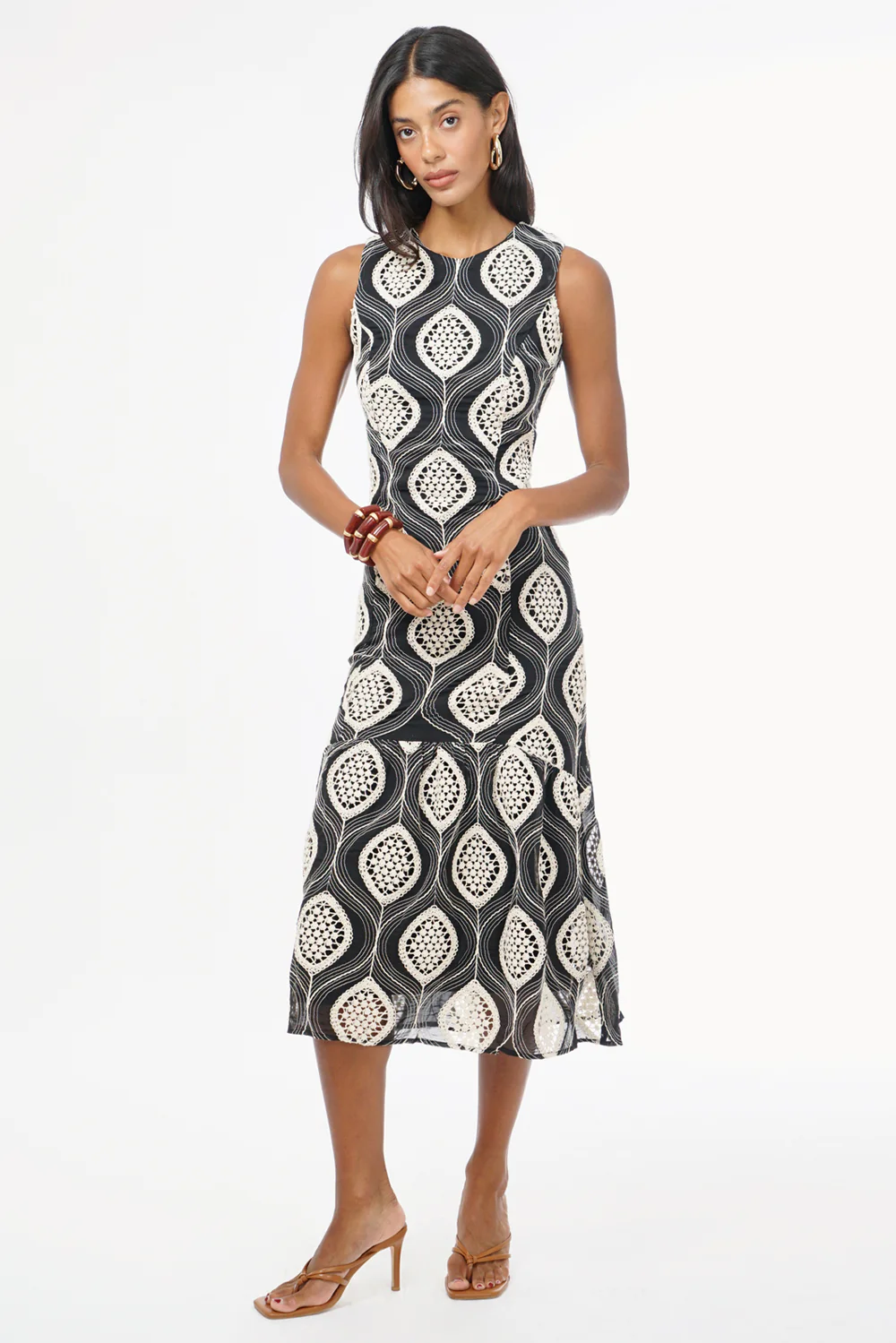 Austrid Embroidered Cotton Midi Dress - Image 4