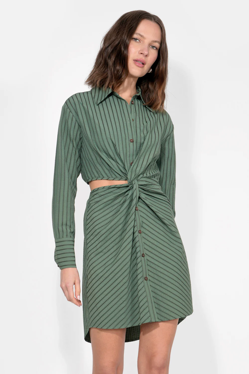 Avena Stripe Shirt Dress - Image 4