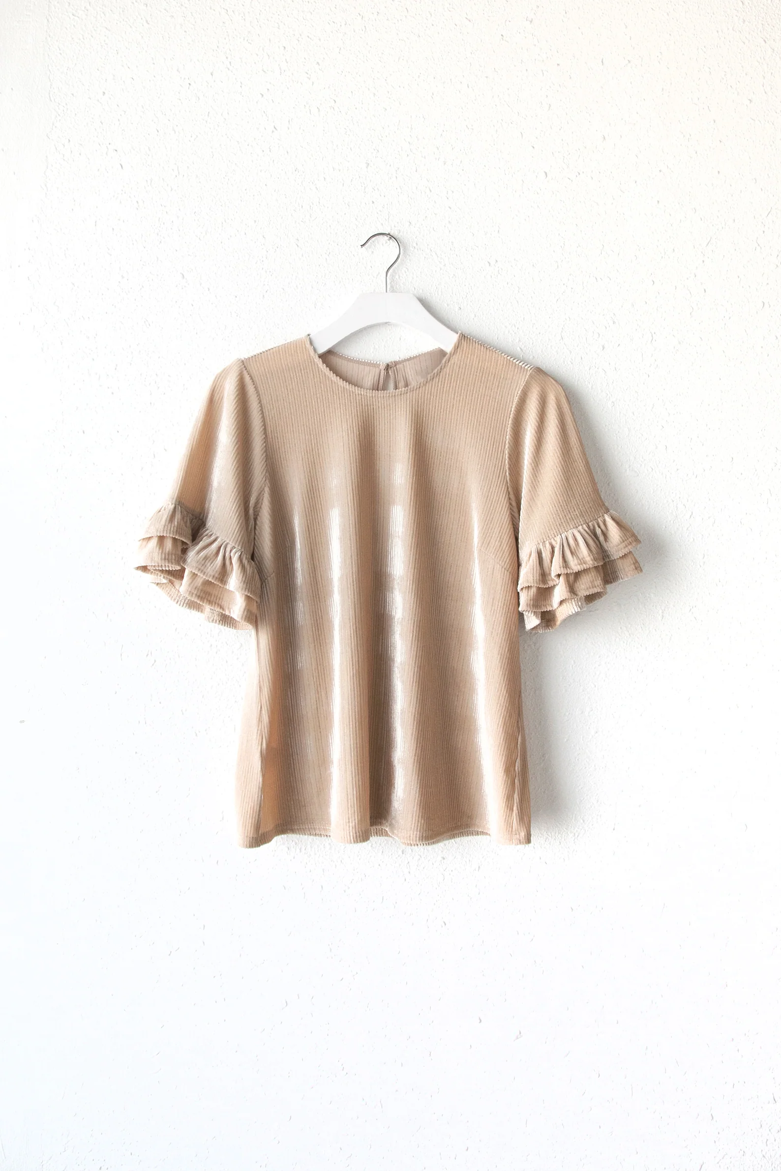 Barlow Metallic Rib Velvet Top