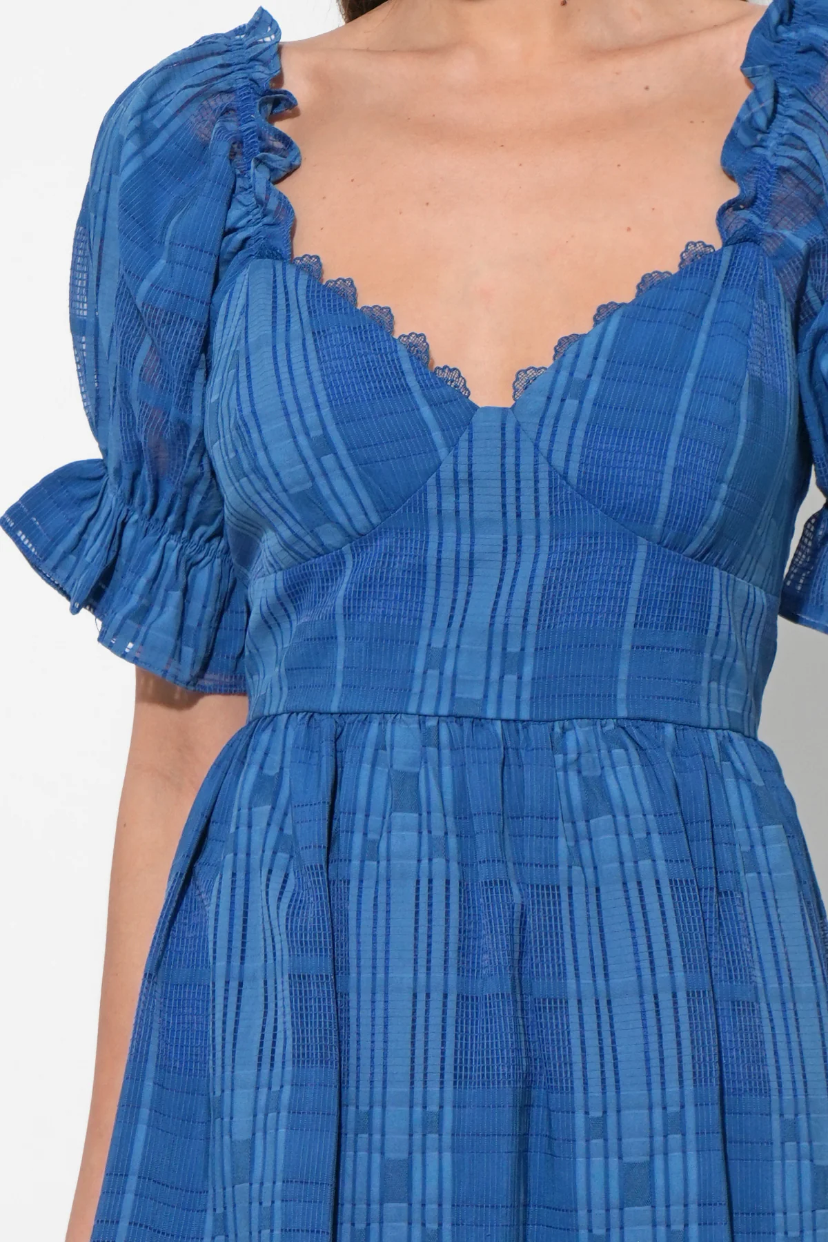Betsey Puff Sleeve Jacquard Striped Maxi Dress - Image 5