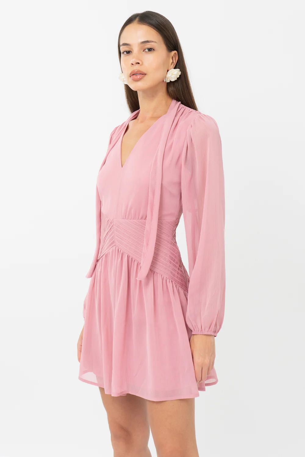 Betsy Neck Tie Mini Dress - Image 3
