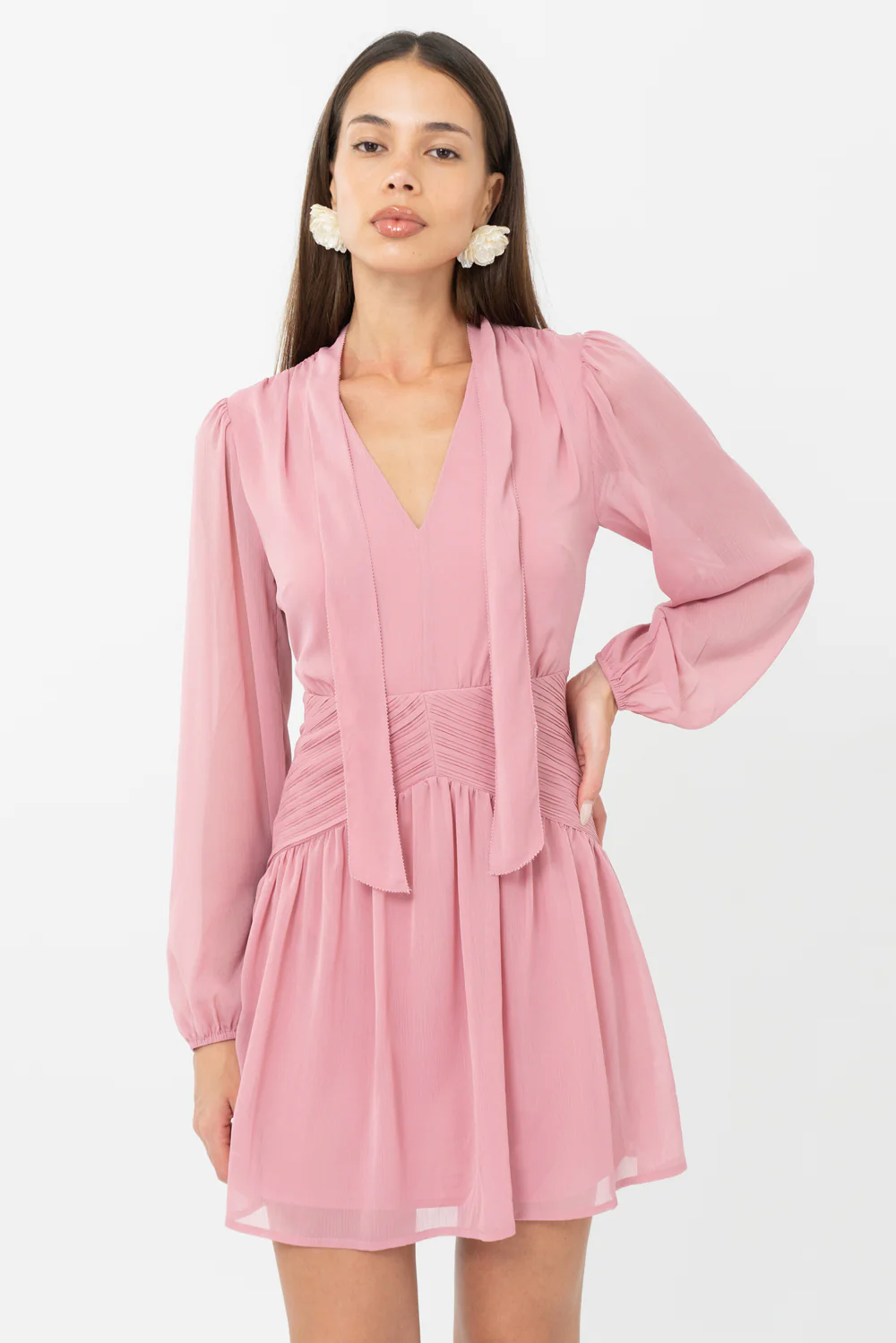 Betsy Neck Tie Mini Dress - Image 4
