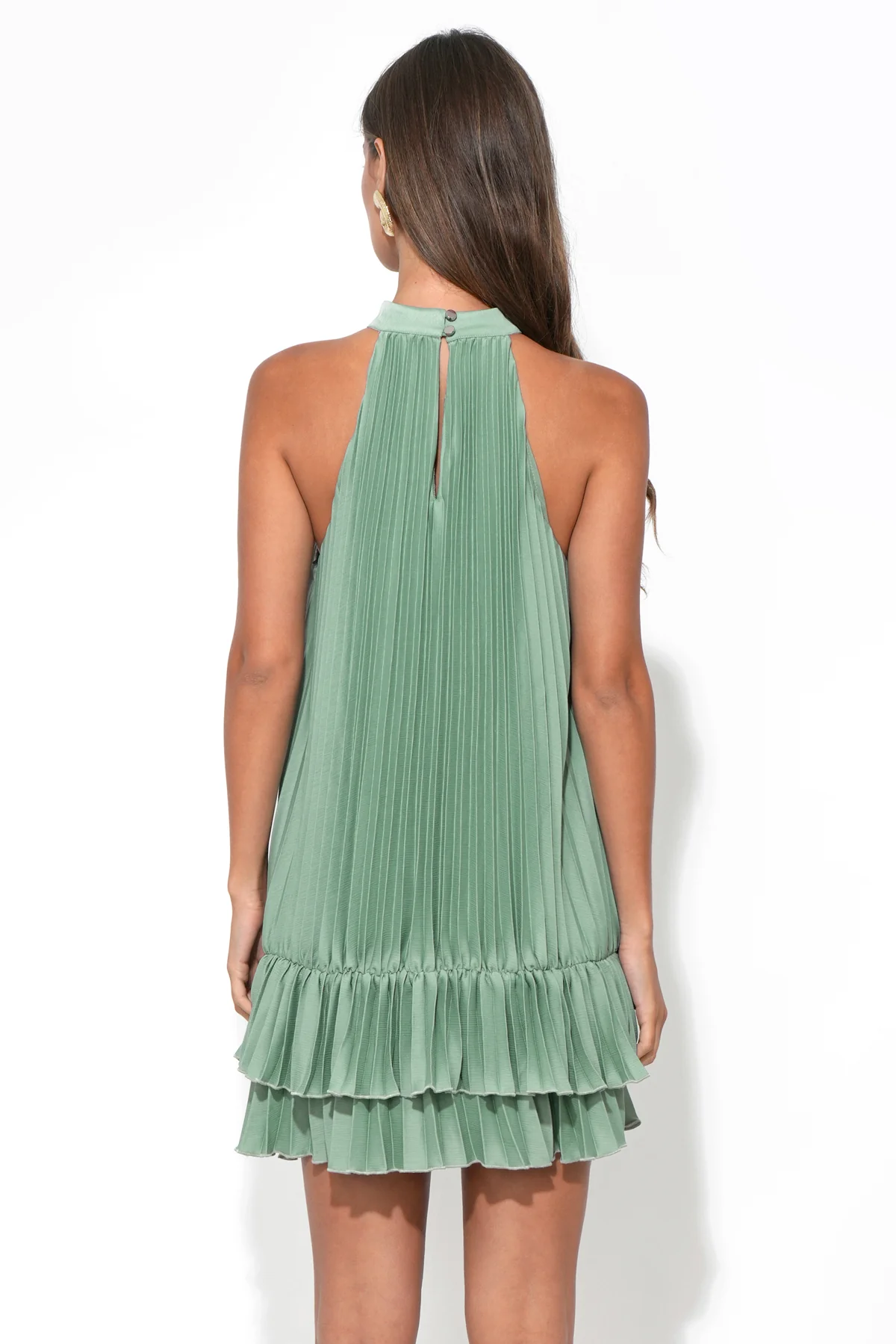 Brielle Halter Pleated Mini Dress - Image 3