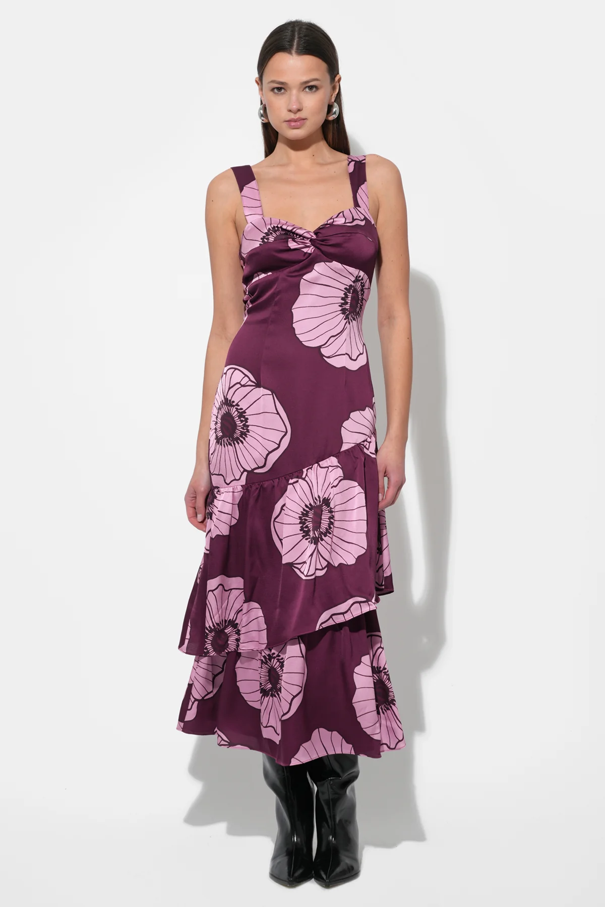 Calla Floral Tiered Midi Dress - Image 3