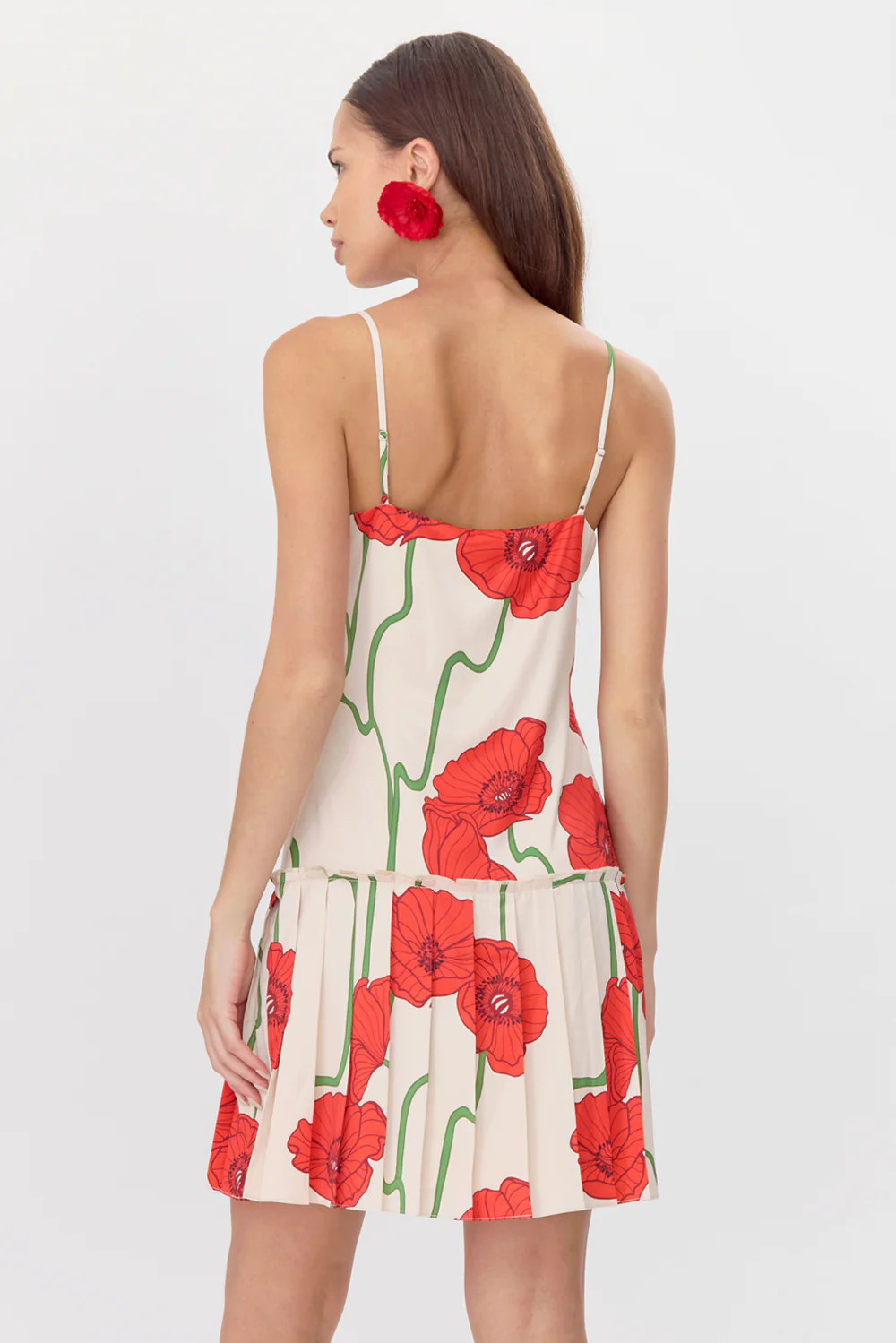 Camila Abstract Rose Print Pleated Mini Dress - Image 5