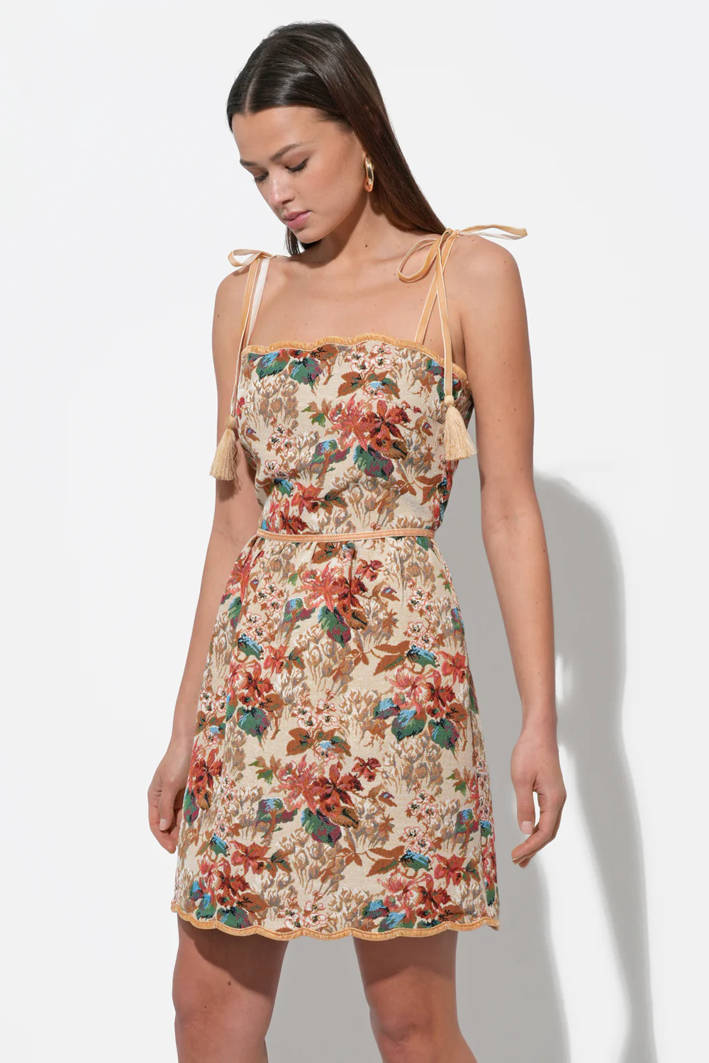 Cindy Tapestry Mini Scalloped Dress - Image 2