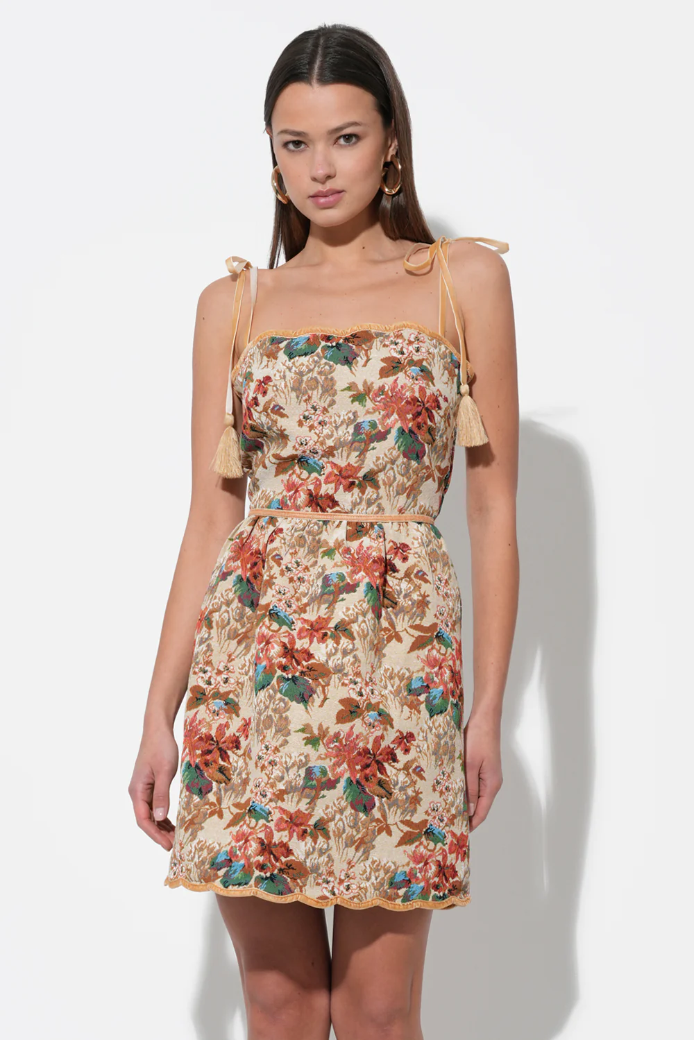 Cindy Tapestry Mini Scalloped Dress - Image 5