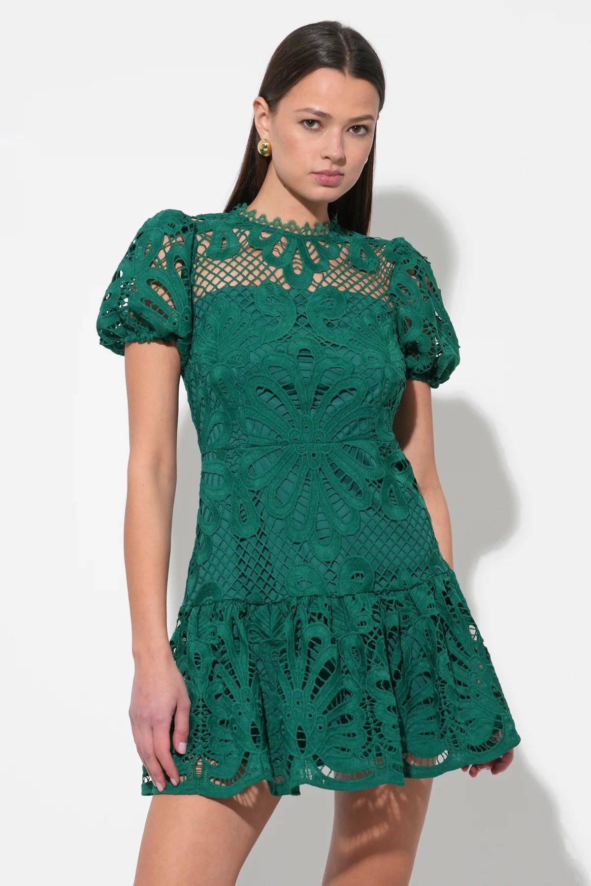 Clarisse A Line Placement Lace Dress - Image 5
