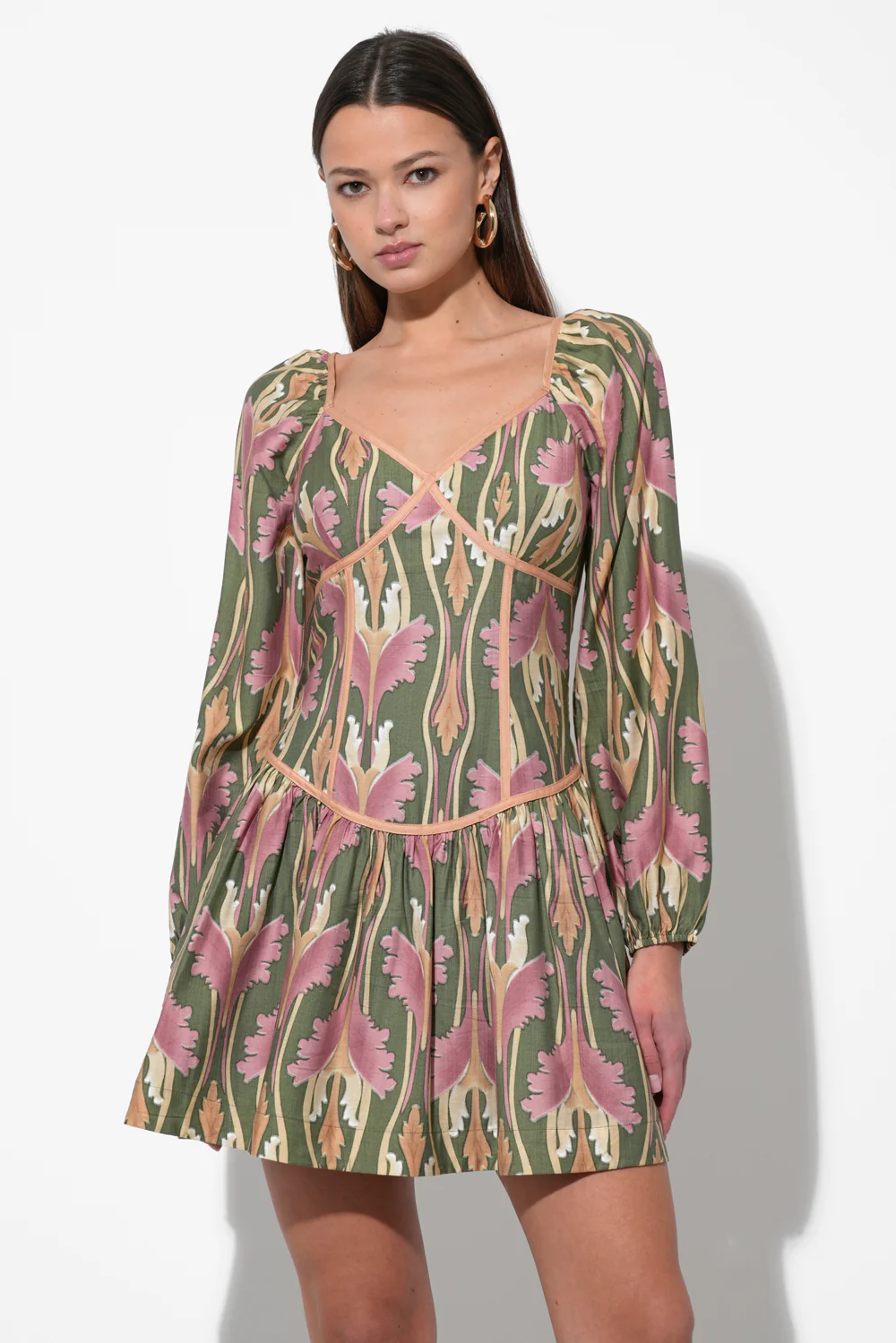 Coralie Drop Waist Floral Mini Dress - Image 3