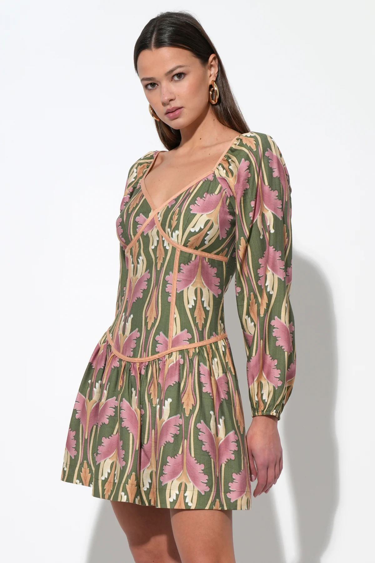 Coralie Drop Waist Floral Mini Dress - Image 4