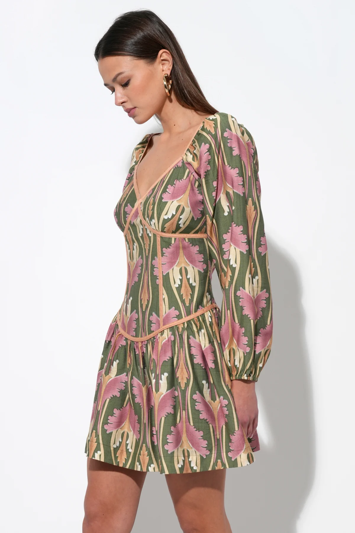 Coralie Drop Waist Floral Mini Dress - Image 5