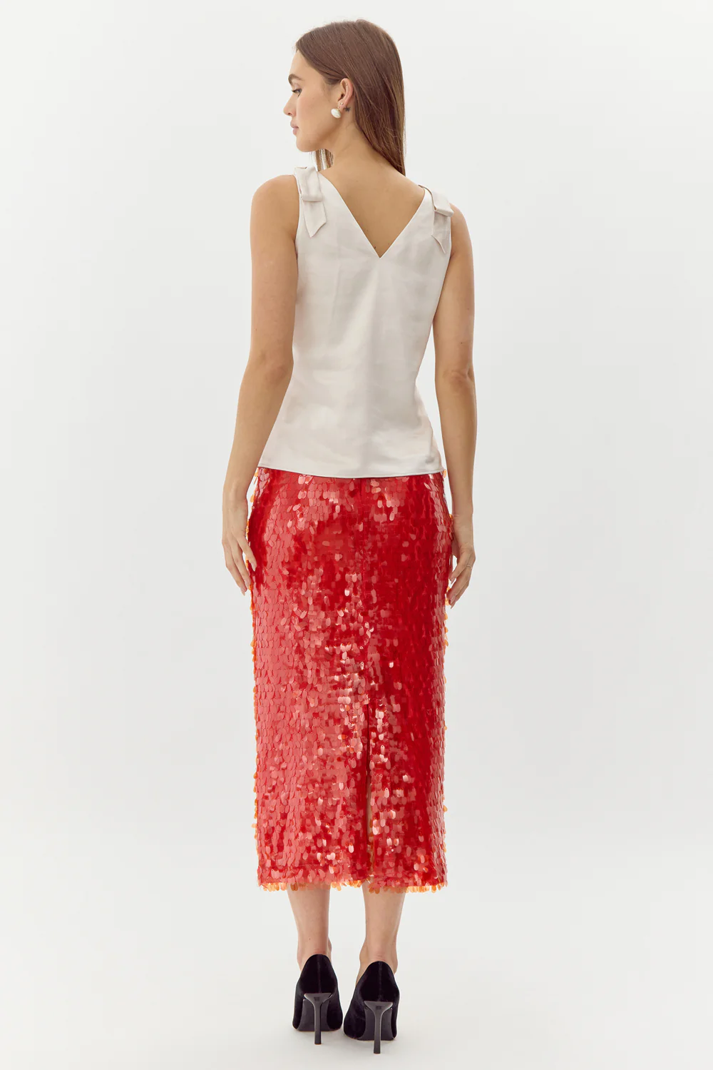 Darius Bow Tie Satin Top - Image 6