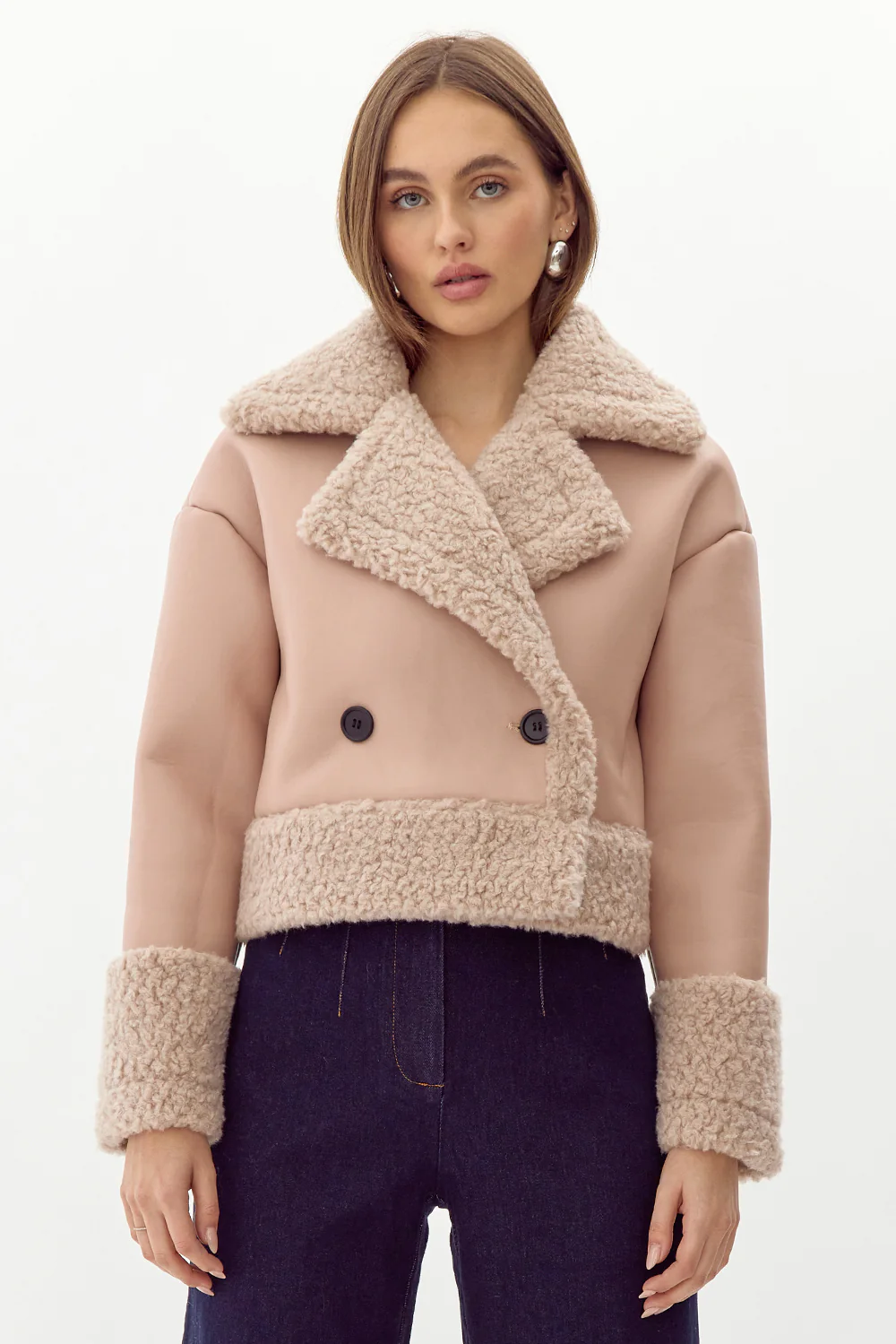 Devin Faux Shearling Leather Jacket - Image 3