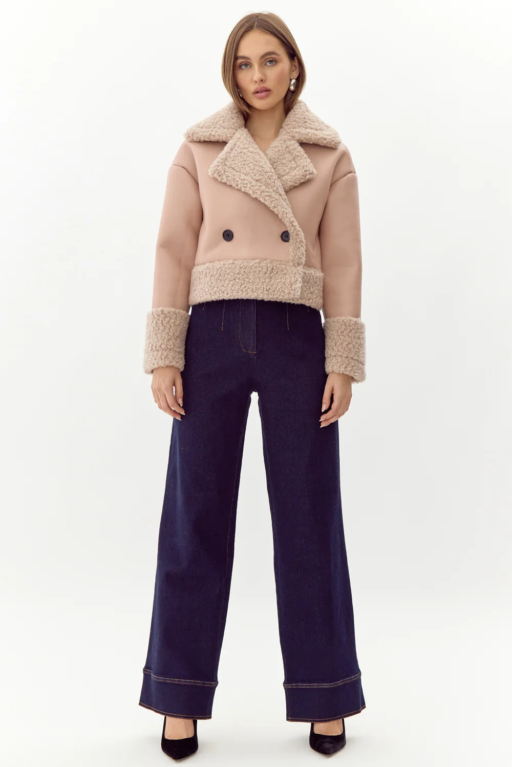 Devin Faux Shearling Leather Jacket - Image 4