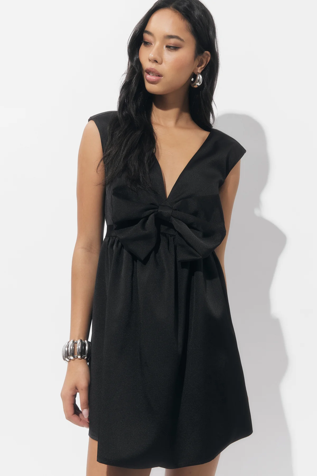 Elaine Bow Taffeta Mini Dress - Image 4