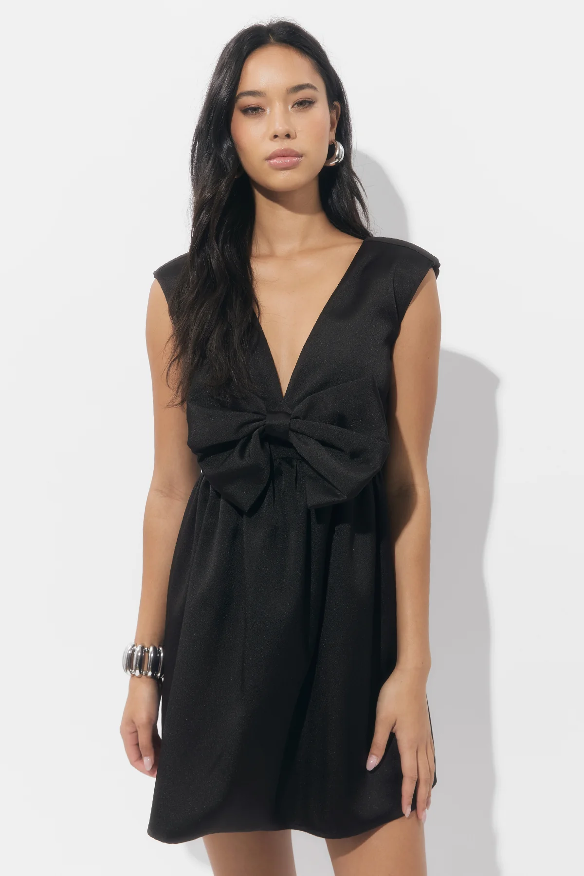 Elaine Bow Taffeta Mini Dress - Image 5