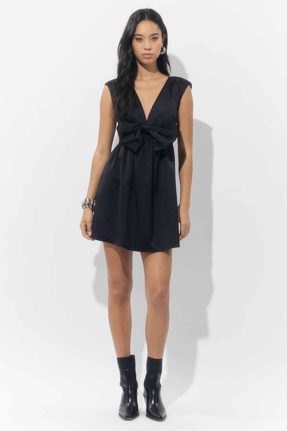 Elaine Bow Taffeta Mini Dress - Image 6