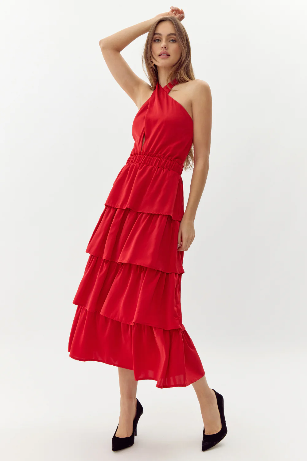 Eleanor Halter Tiered Midi Dress - Image 2