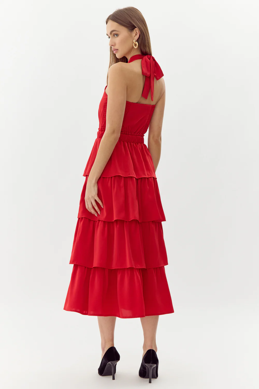 Eleanor Halter Tiered Midi Dress - Image 3
