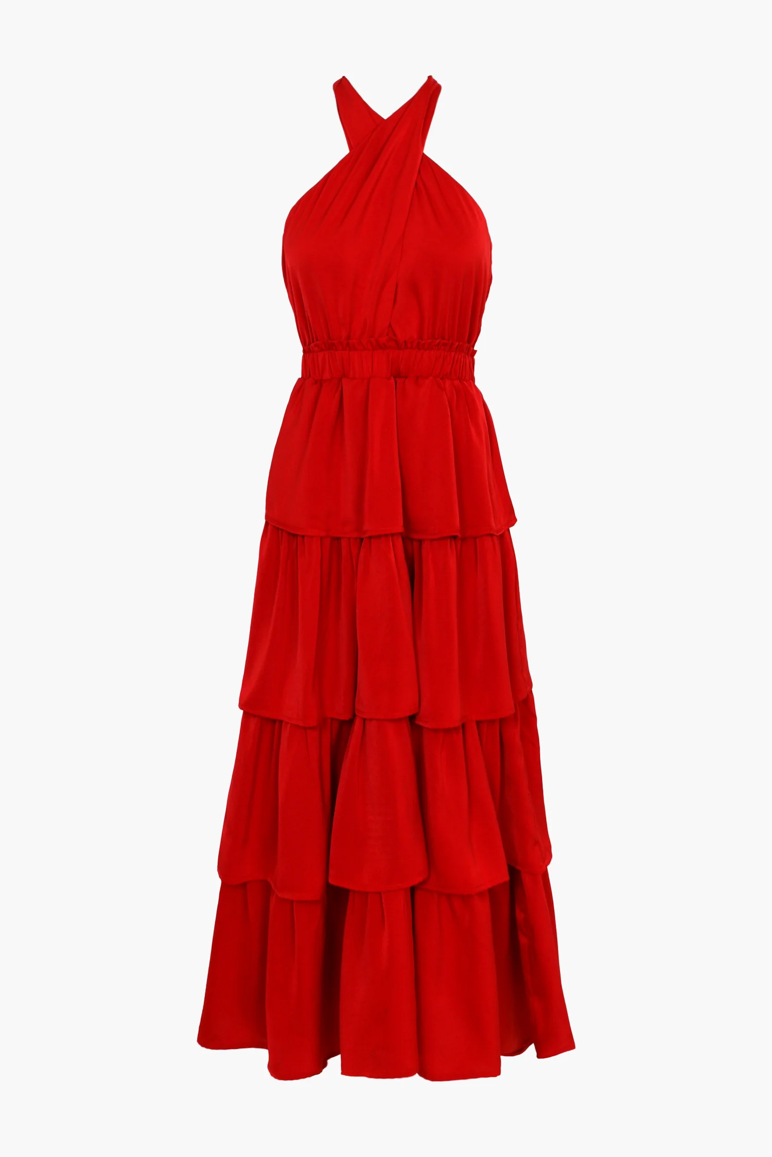 Eleanor Halter Tiered Midi Dress - Image 4