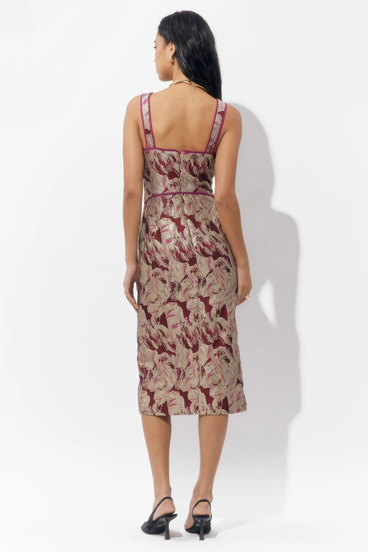 Ella Jacquard Midi Dress - Image 2