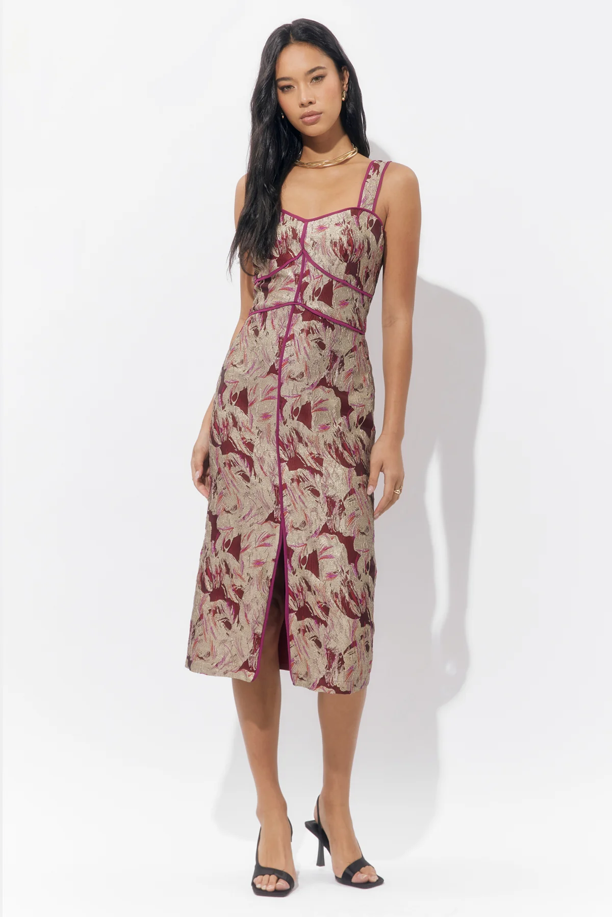 Ella Jacquard Midi Dress - Image 3