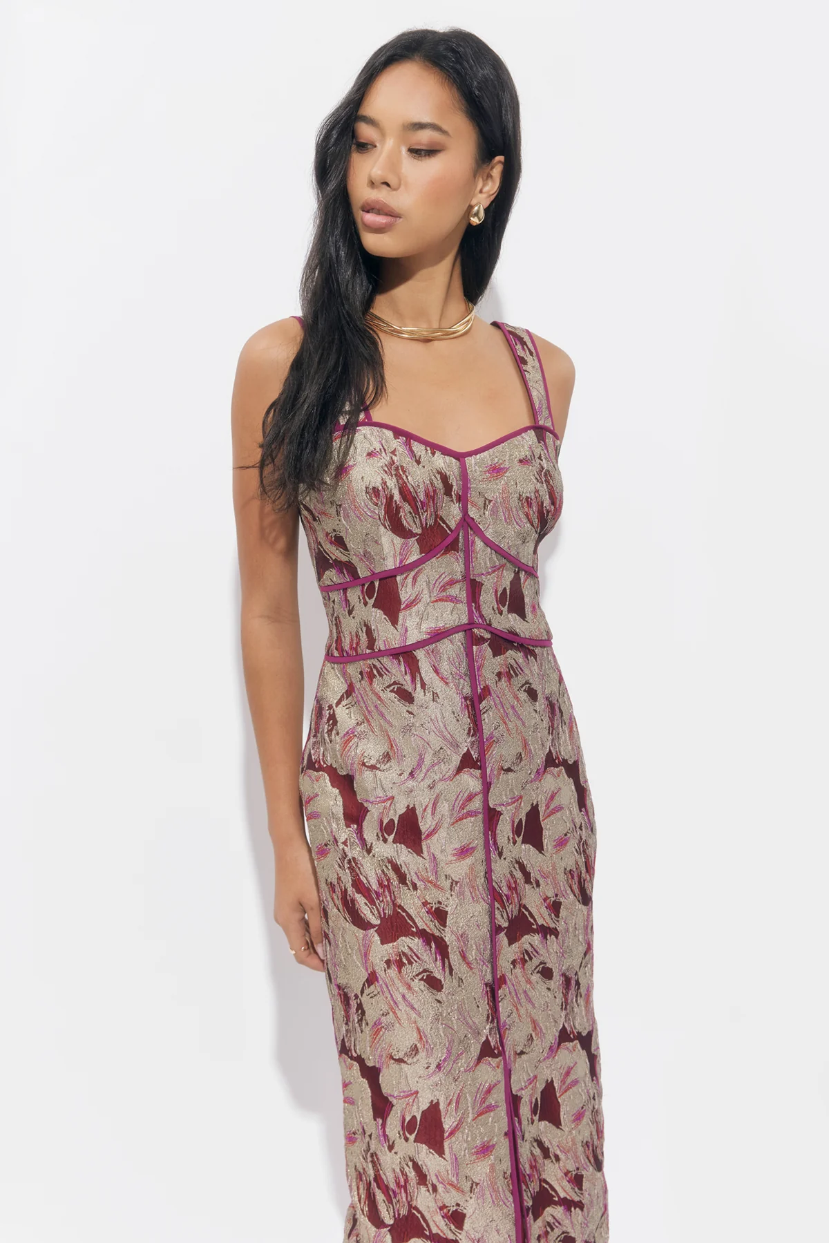 Ella Jacquard Midi Dress - Image 4