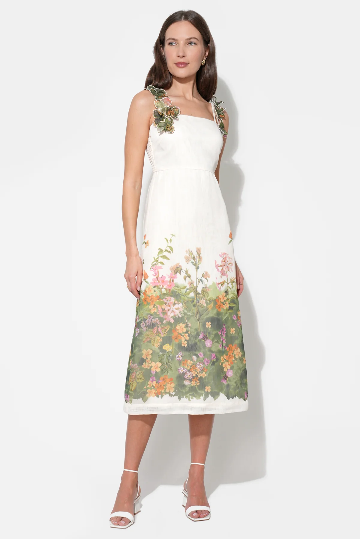 Eloise Braided Printed Floral Midi Dress - Image 4