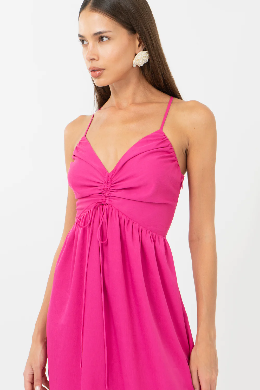 Elyse Ruched Criss Cross Midi Dress - Image 5