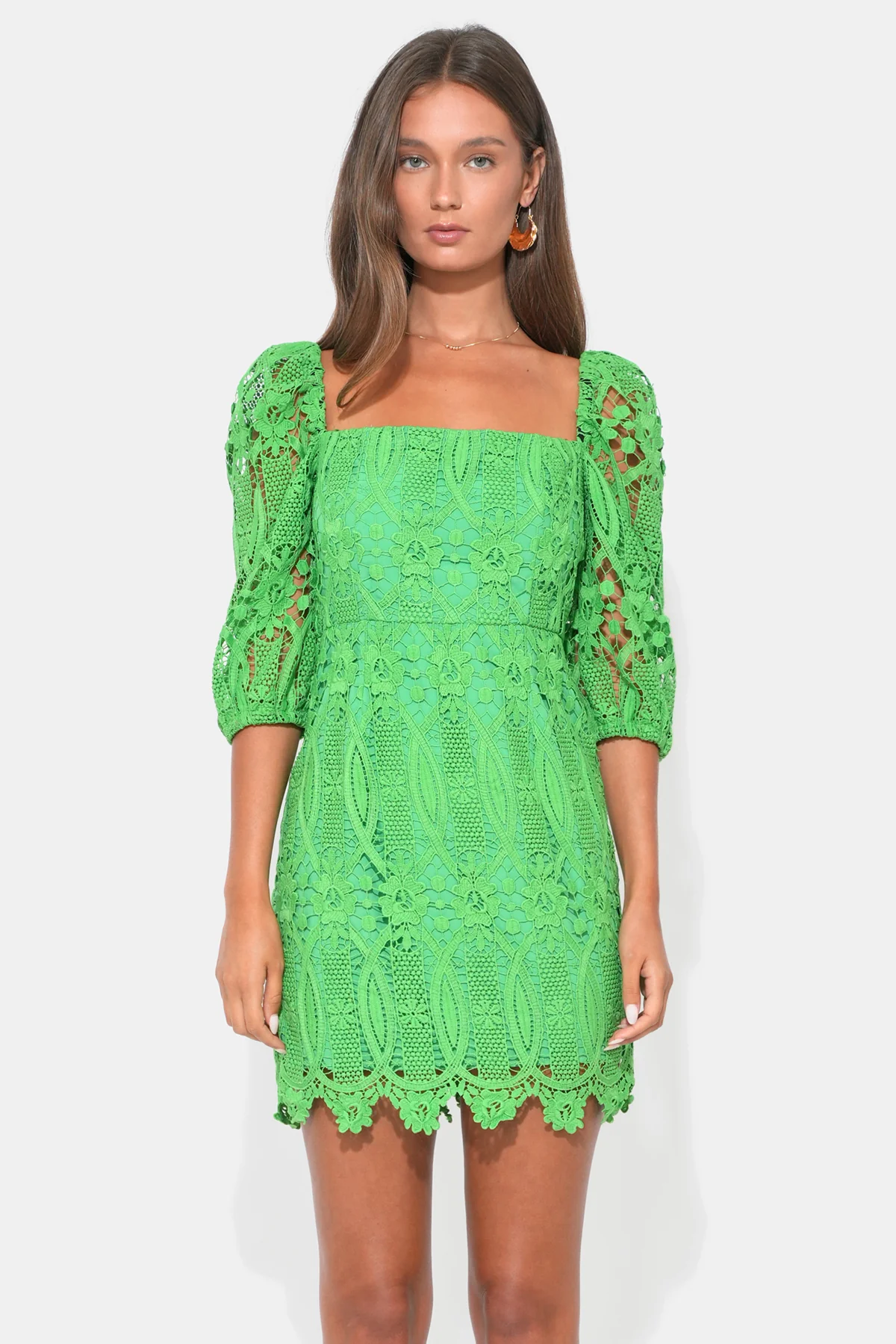 Emery Puff Sleeve Lace Mini Dress - Image 3