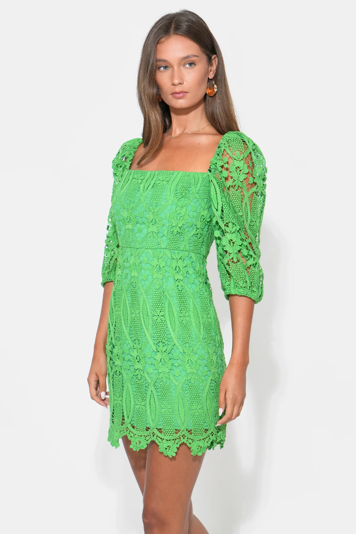 Emery Puff Sleeve Lace Mini Dress - Image 4
