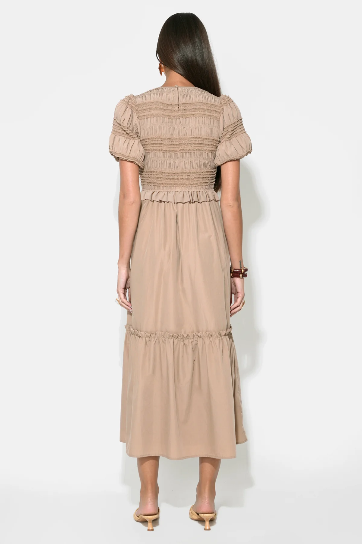 Erin Short Sleeve Smocked Midi Dress - Image 4