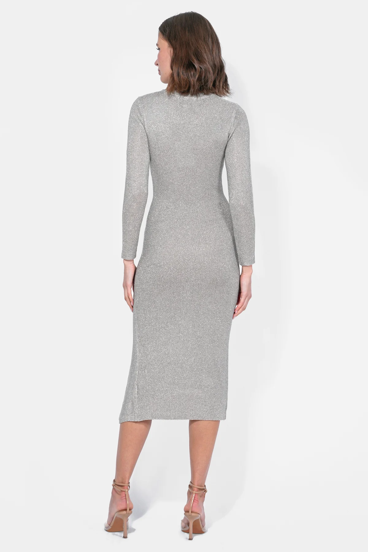 Estelle Metallic Knit Midi Dress - Image 4