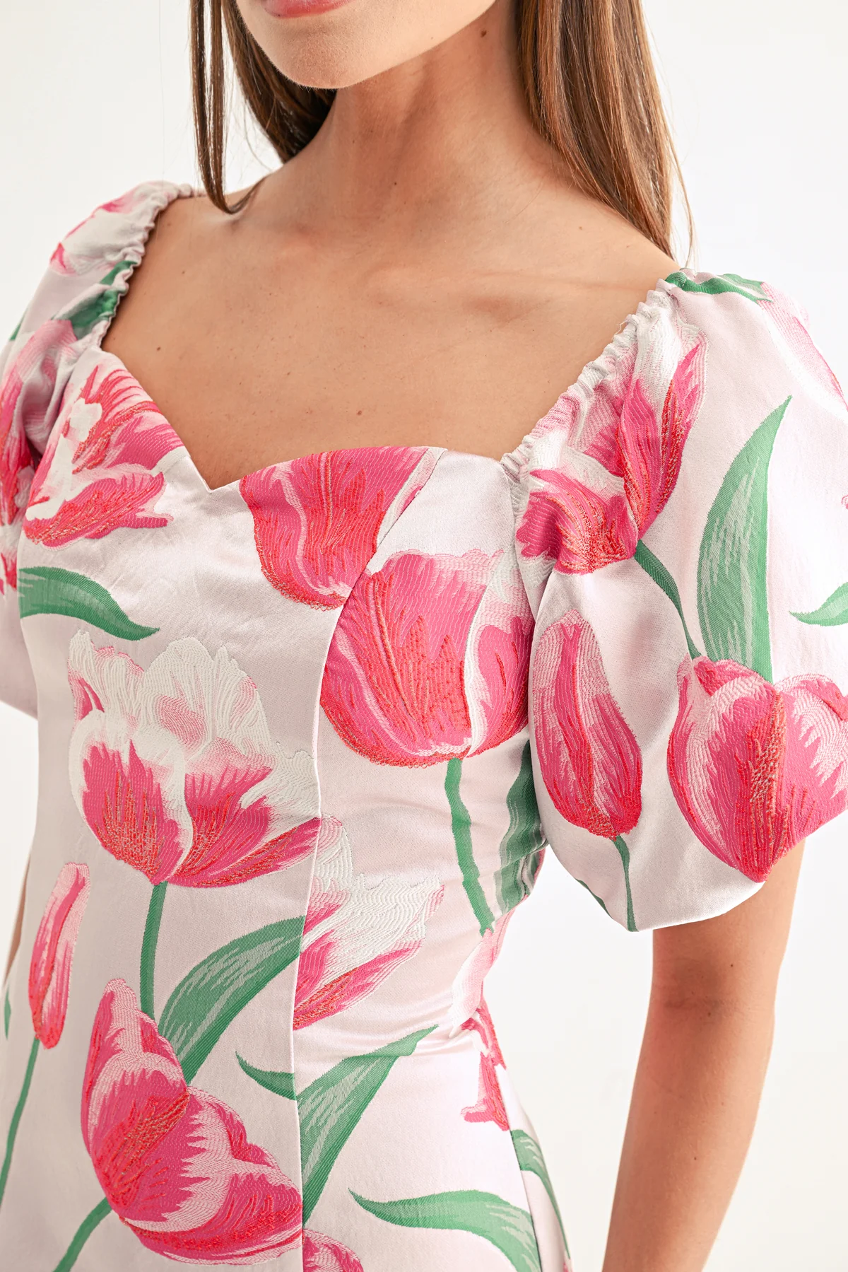 Esther Off The Shoulder Jacquard Mini Dress - Image 3